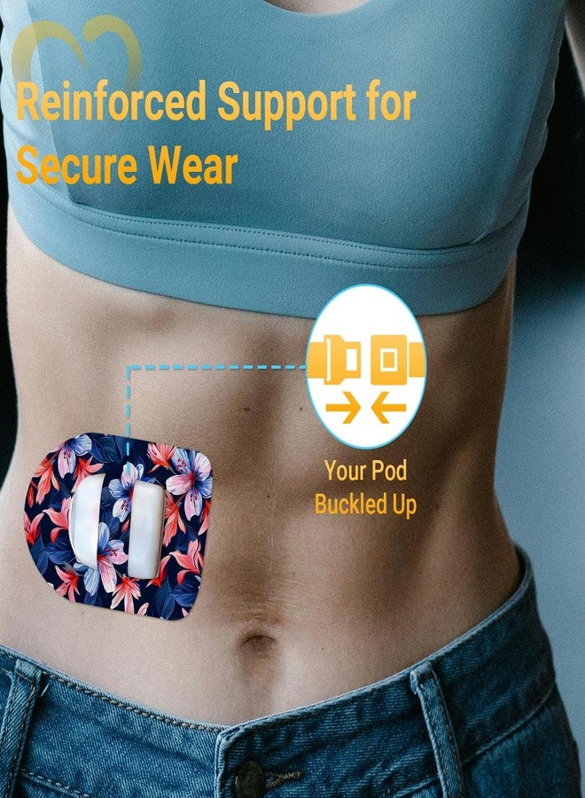 Amolyfe Omnipod 5 Adhesive Patches Waterproof, 20 Pack Amolyfe Omnipod Overpatches with Stretchable Strap, Breathable, Long-Lasting Medical Adhesive, Premium Hinged Tin (B.Flower) - Image 3